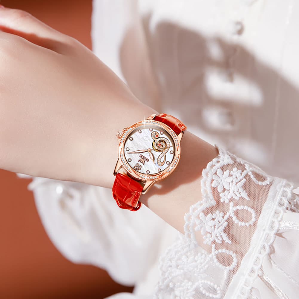 OLEVS 6656 Ceramic Mechanical Musical Note Watch for Women - Ceramic White Watch | Olevs Watch Store