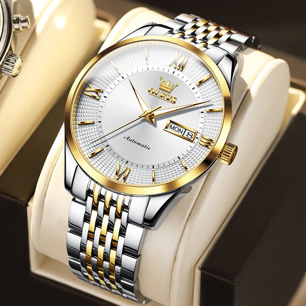 OLEVS 6657 Stainless Steel Automatic Mechanical Watch for Men - All Gold Watch | Olevs Watch Store