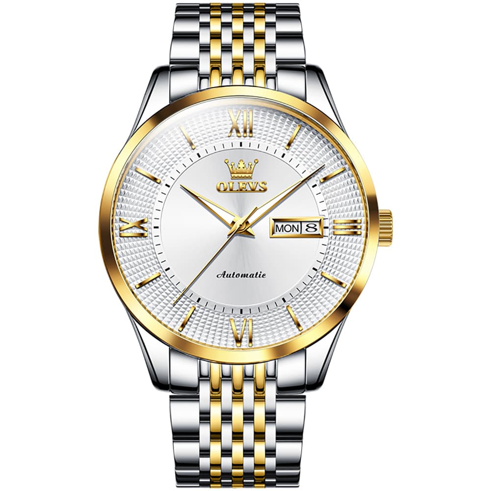 OLEVS 6657 Stainless Steel Automatic Mechanical Watch for Men - All Gold Watch | Olevs Watch Store