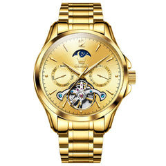 OLEVS 6663 Automatic Mechanical Moon Phase Watch for Men - Steel All Gold Watch | Olevs Watch Store