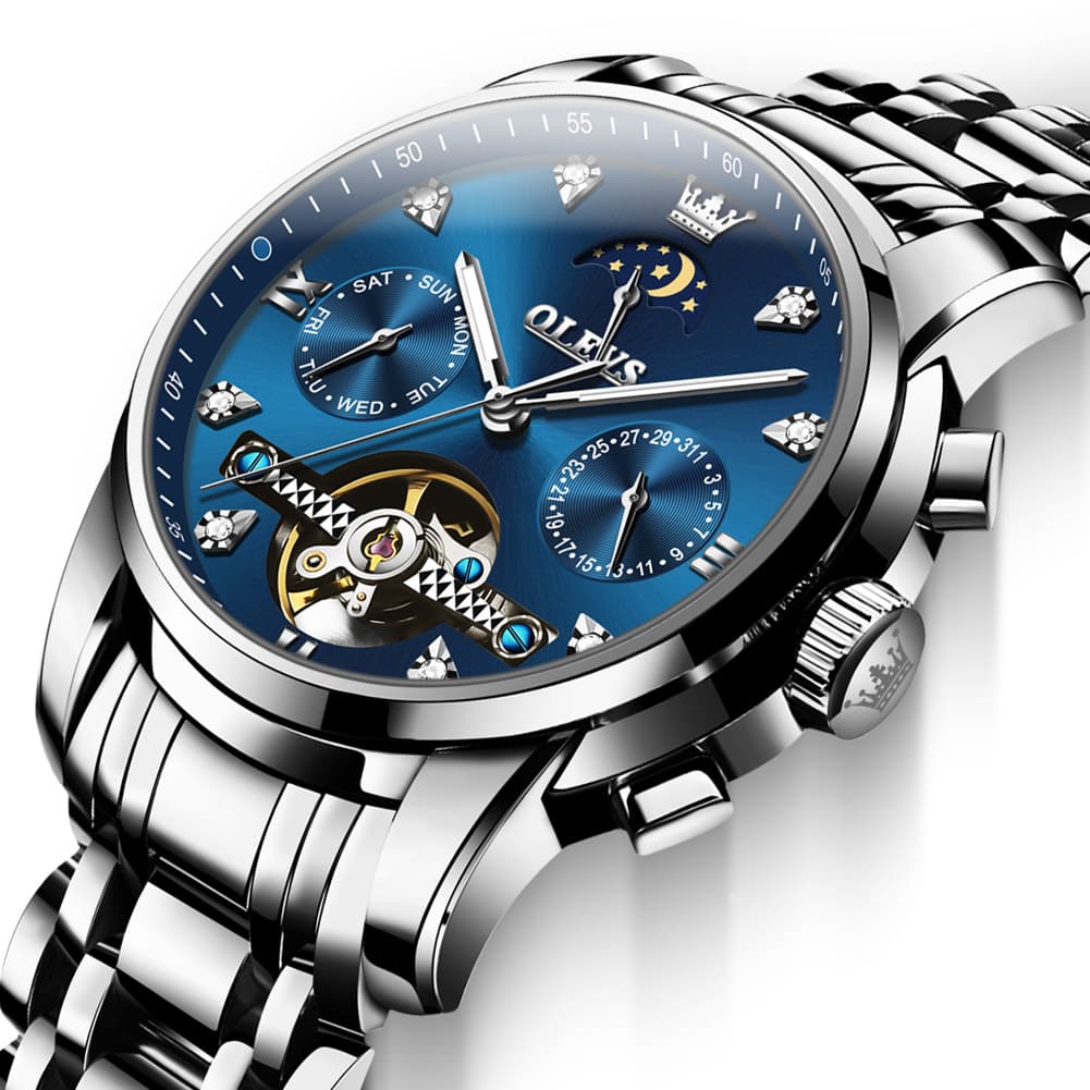 OLEVS 6678 Mechanical Moon Phase Automatic Watch for Men - All Gold Watch | Olevs Watch Store