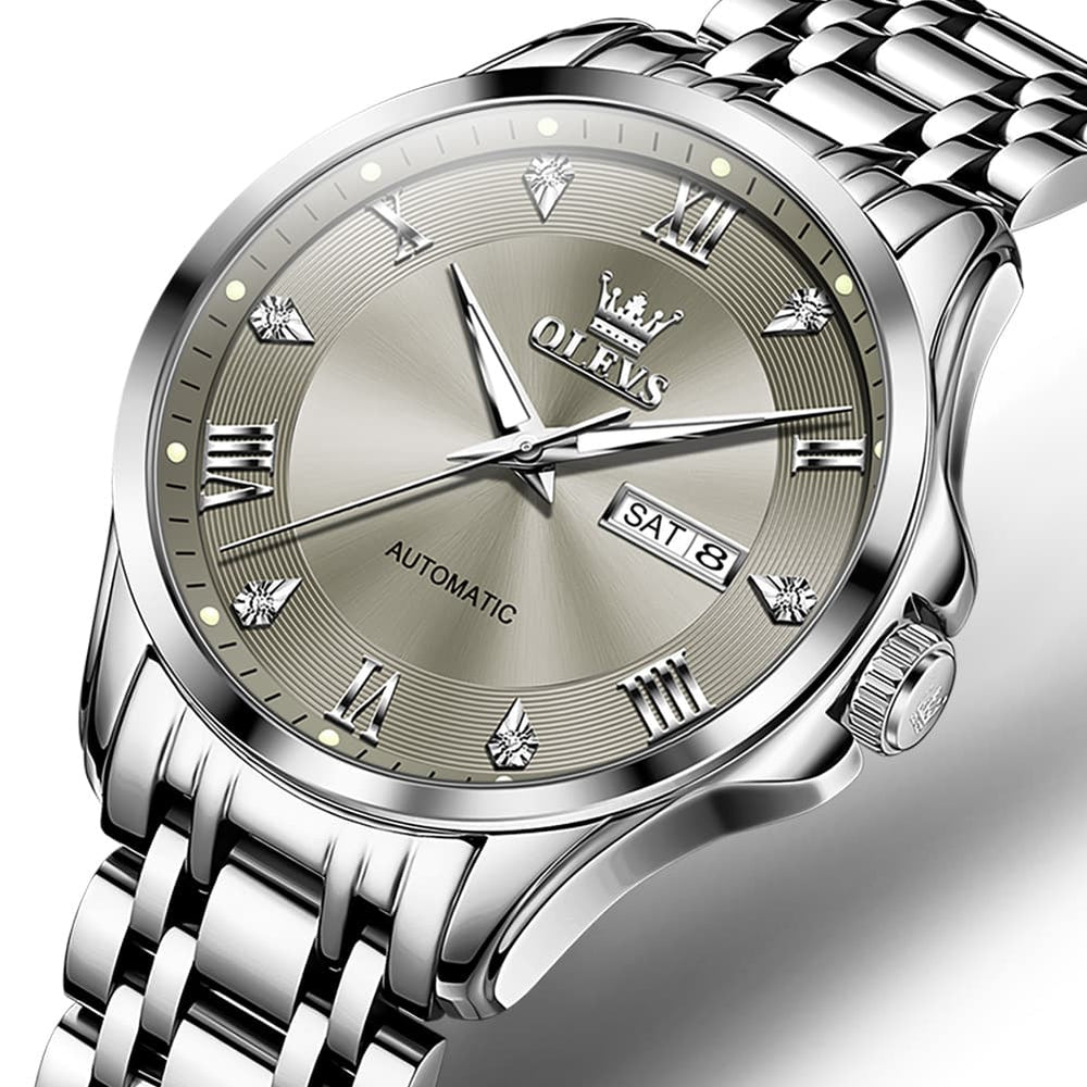 OLEVS 6702 Diamond Dial Automatic Mechanical Watch For Men - All Gold Watch | Olevs Watch Store