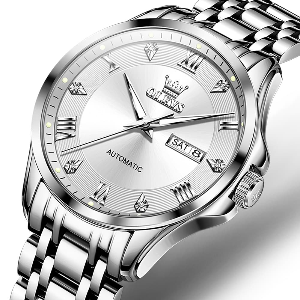 OLEVS 6702 Diamond Dial Automatic Mechanical Watch For Men - All Gold Watch | Olevs Watch Store