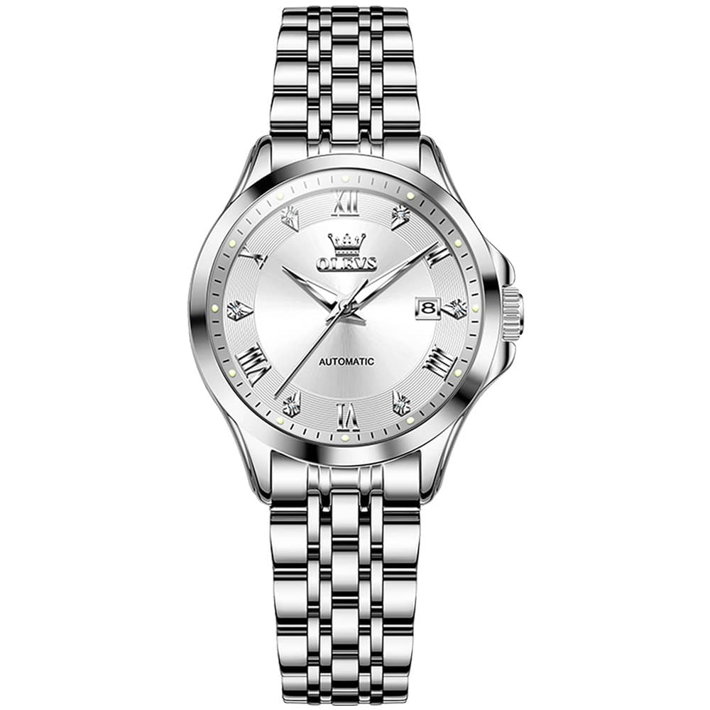 OLEVS 6702 Elegant Diamond Automatic Mechanical Watch For Women - All Gold Watch | Olevs Watch Store