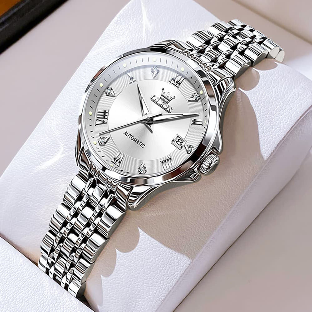 OLEVS 6702 Elegant Diamond Automatic Mechanical Watch For Women - All Gold Watch | Olevs Watch Store