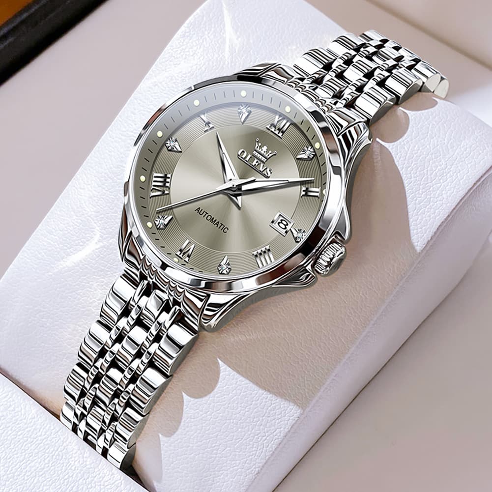 OLEVS 6702 Elegant Diamond Automatic Mechanical Watch For Women - All Gold Watch | Olevs Watch Store