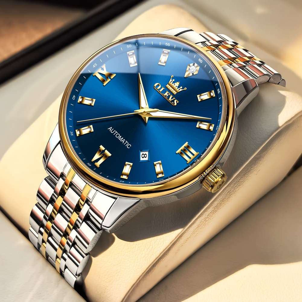 OLEVS 6723 Diamond Roman Numeral Automatic Mechanical Watch For Men