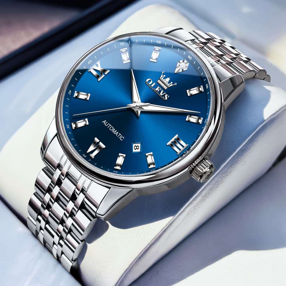 OLEVS 6723 Diamond Roman Numeral Automatic Mechanical Watch For Men