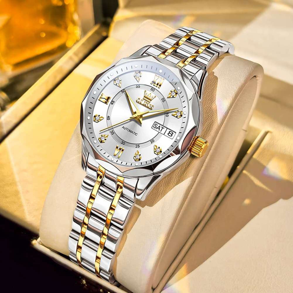 OLEVS 6727 Automatic Diamond Mechanical Watch For Women