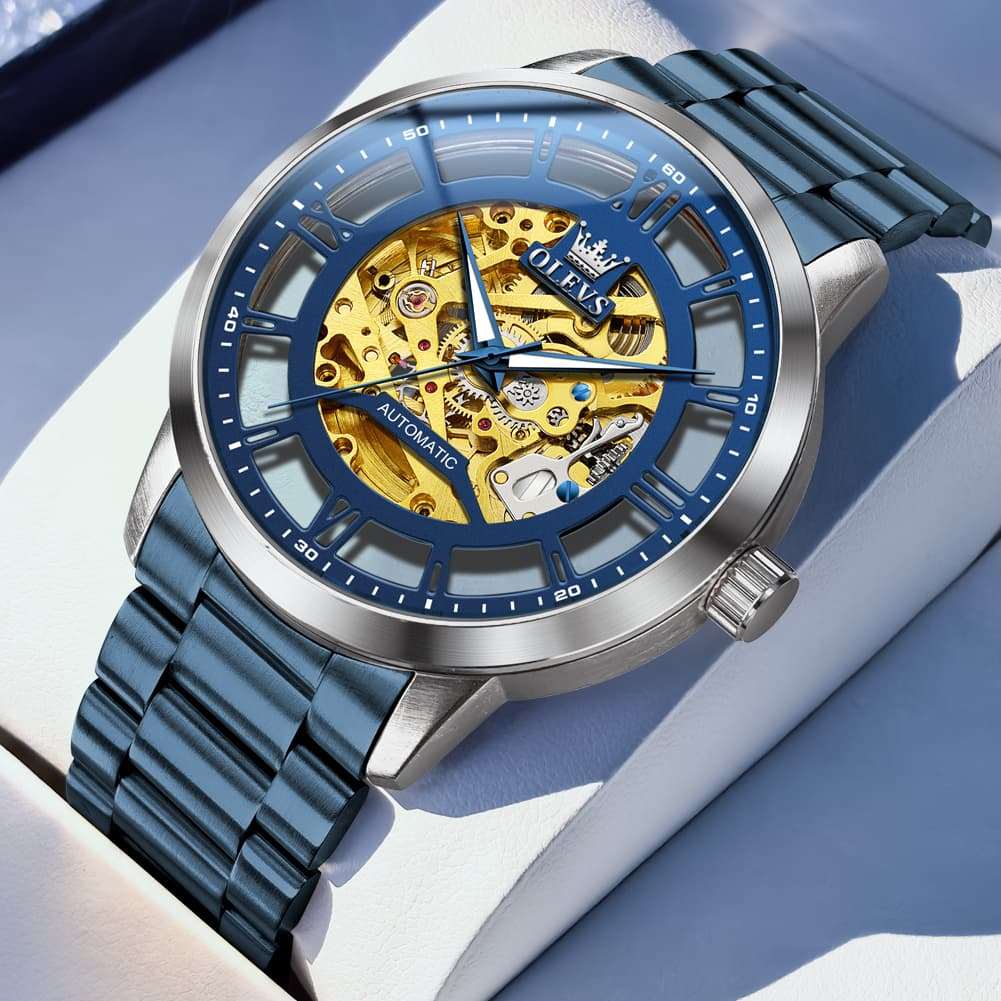 OLEVS 6728 Automatic Skeleton Mechanical Watch For Men