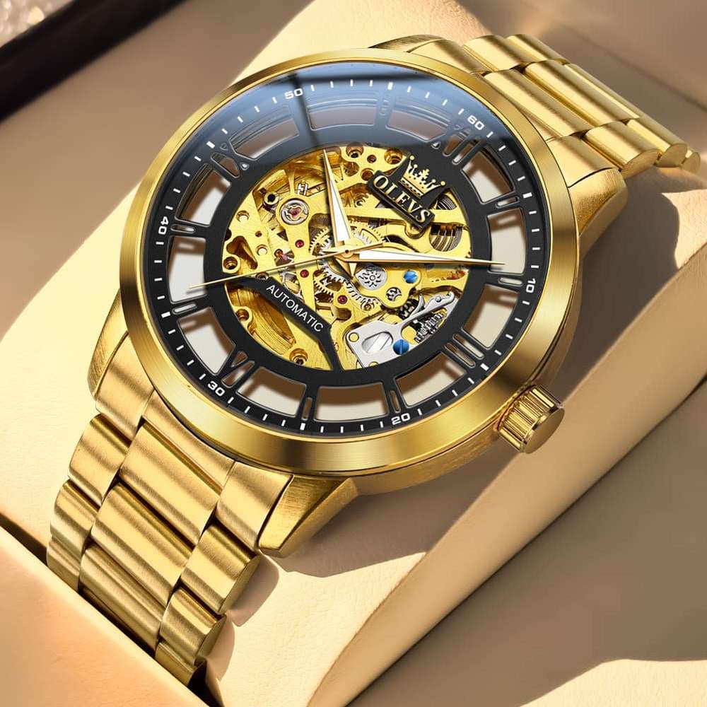 OLEVS 6728 Automatic Skeleton Mechanical Watch For Men