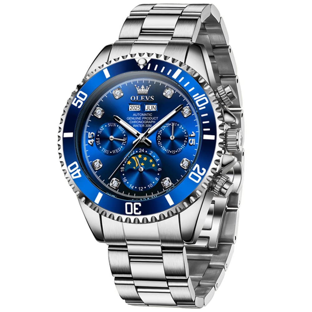 OLEVS 6729 Automatic Moon Phase Mechanical Watch For Men - All Gold Watch | Olevs Watch Store