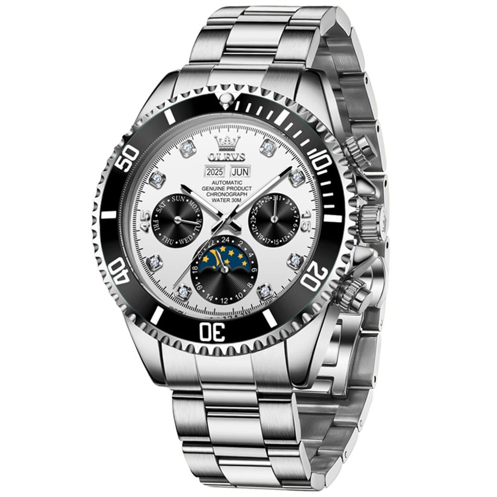 OLEVS 6729 Automatic Moon Phase Mechanical Watch For Men - All Gold Watch | Olevs Watch Store