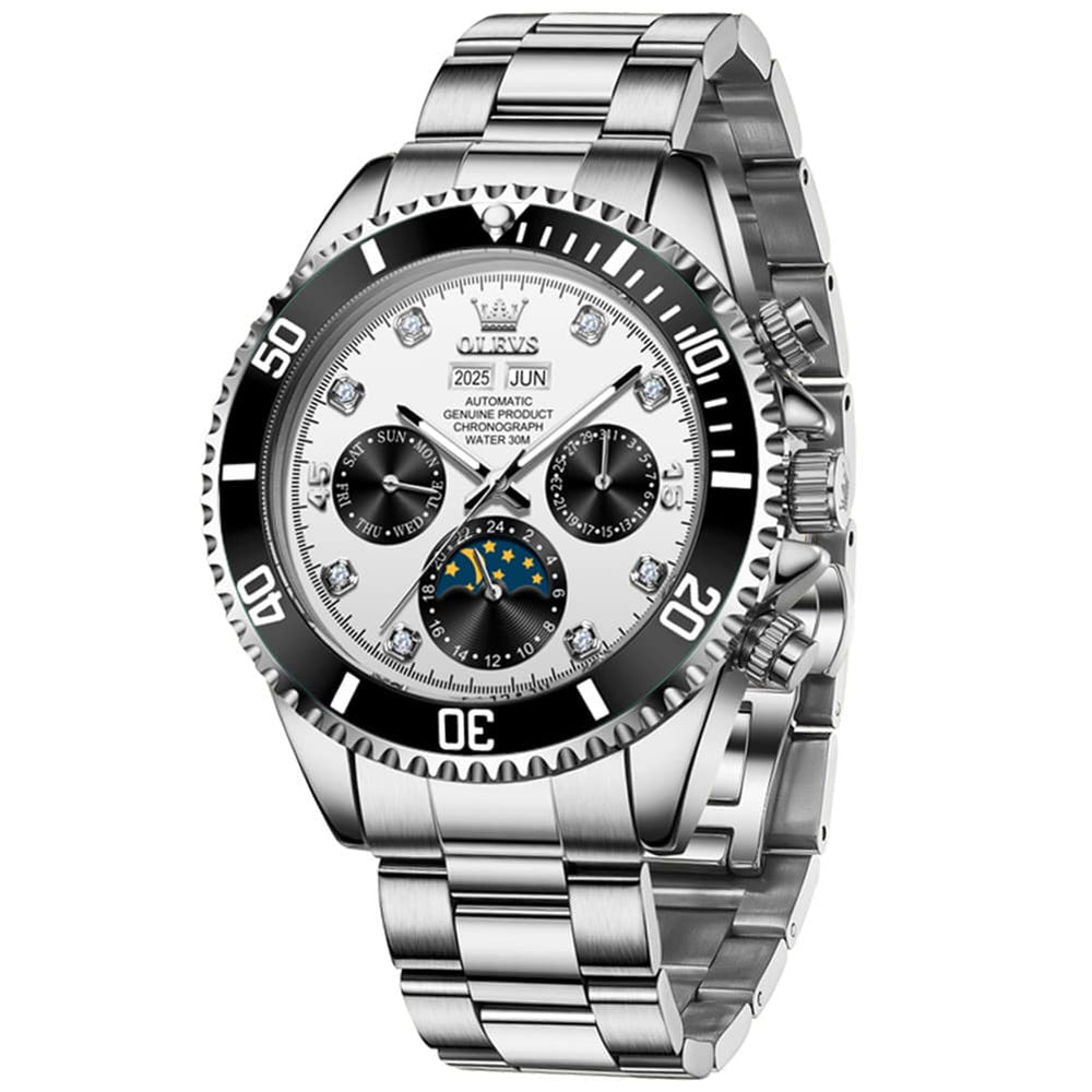 OLEVS 6729 Automatic Moon Phase Mechanical Watch For Men - All Gold Watch | Olevs Watch Store