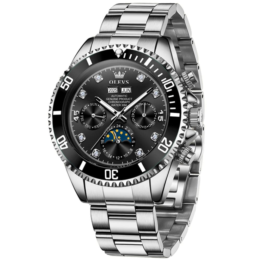 OLEVS 6729 Automatic Moon Phase Mechanical Watch For Men - All Gold Watch | Olevs Watch Store
