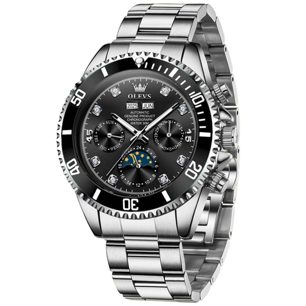 OLEVS 6729 Automatic Moon Phase Mechanical Watch For Men - All Gold Watch | Olevs Watch Store