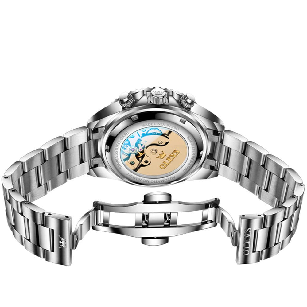 OLEVS 6729 Automatic Moon Phase Mechanical Watch For Men - All Gold Watch | Olevs Watch Store