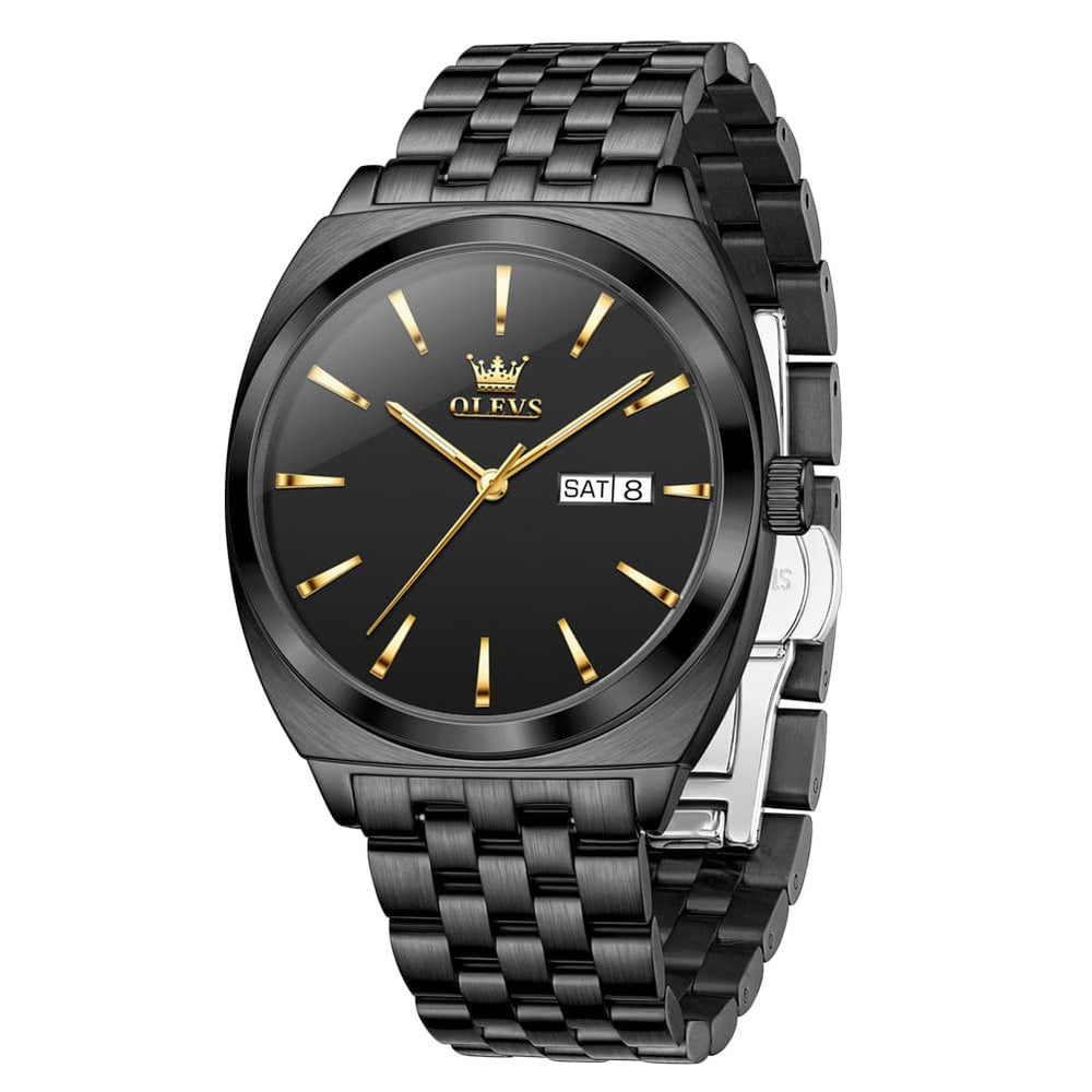 OLEVS 6730 Automatic Tonneau Mechanical Watch For Men - All Gold Watch | Olevs Watch Store