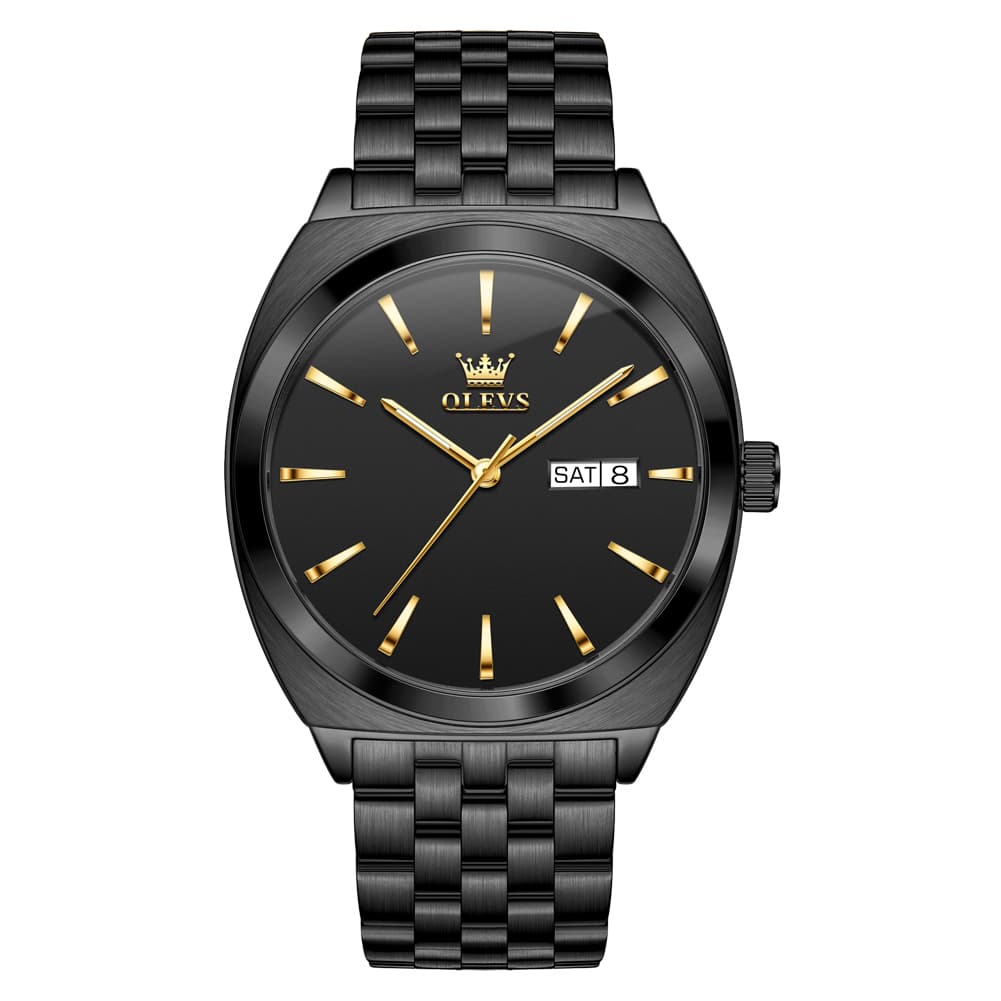 OLEVS 6730 Automatic Tonneau Mechanical Watch For Men - All Gold Watch | Olevs Watch Store