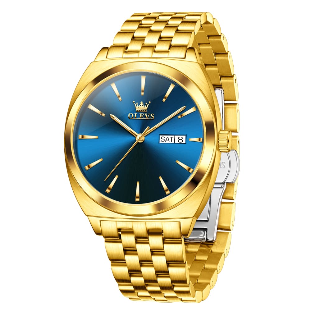 OLEVS 6730 Automatic Tonneau Mechanical Watch For Men - All Gold Watch | Olevs Watch Store