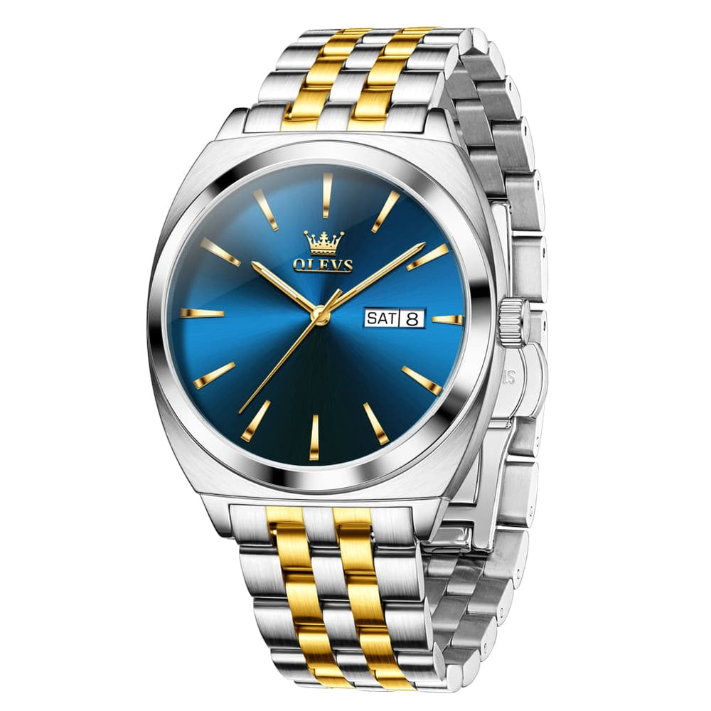 OLEVS 6730 Automatic Tonneau Mechanical Watch For Men - All Gold Watch | Olevs Watch Store