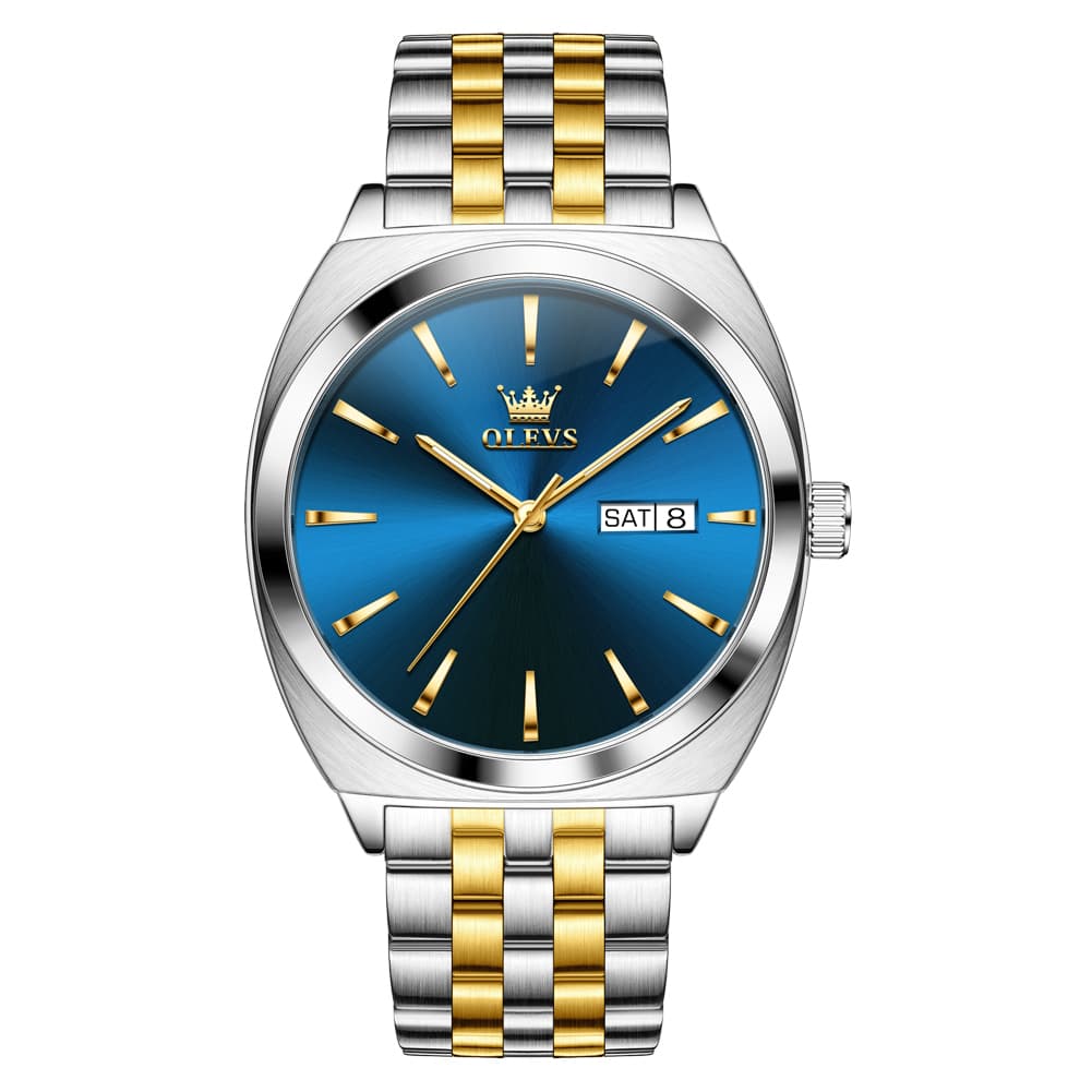 OLEVS 6730 Automatic Tonneau Mechanical Watch For Men - All Gold Watch | Olevs Watch Store
