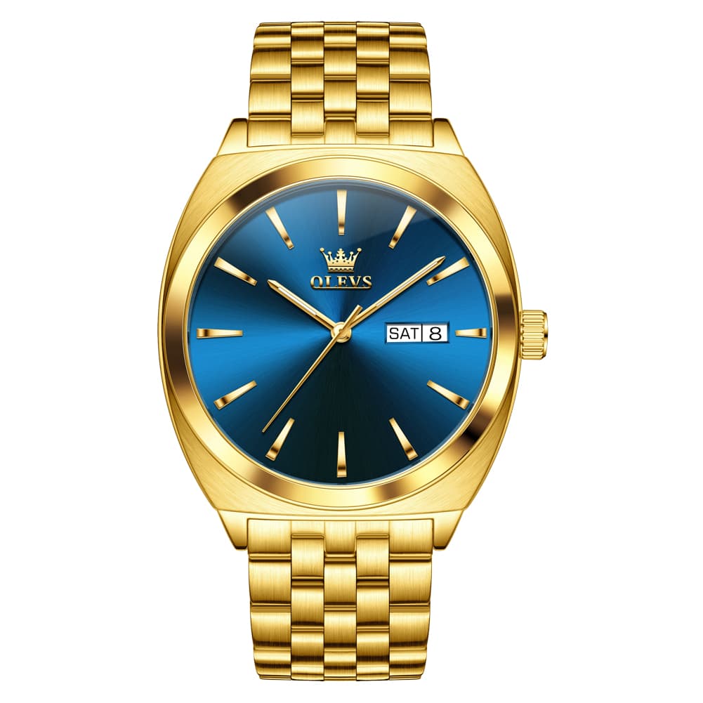 OLEVS 6730 Automatic Tonneau Mechanical Watch For Men - All Gold Watch | Olevs Watch Store