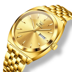 OLEVS 6730 Automatic Tonneau Mechanical Watch For Men - All Gold Watch | Olevs Watch Store