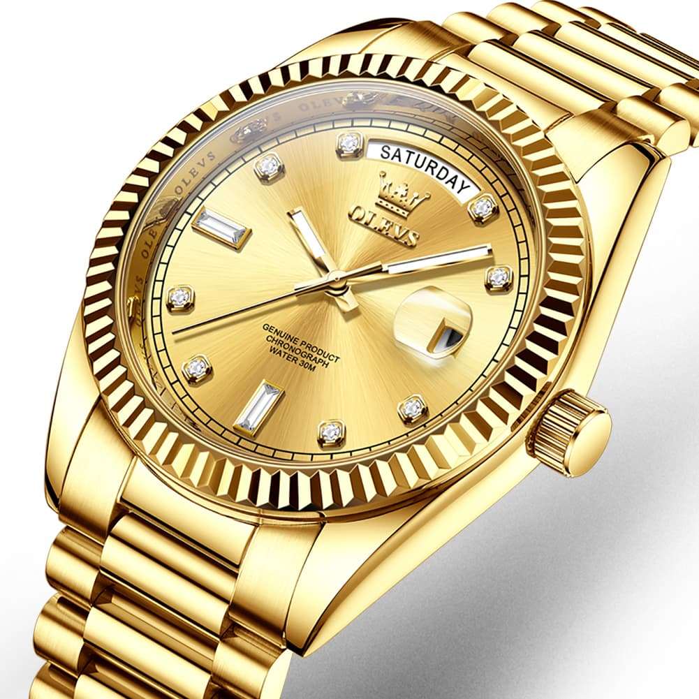 OLEVS 6736 Fluted Bezel Mechanical Watch for Men