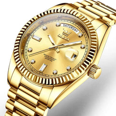 OLEVS 6736 Fluted Bezel Mechanical Watch for Men