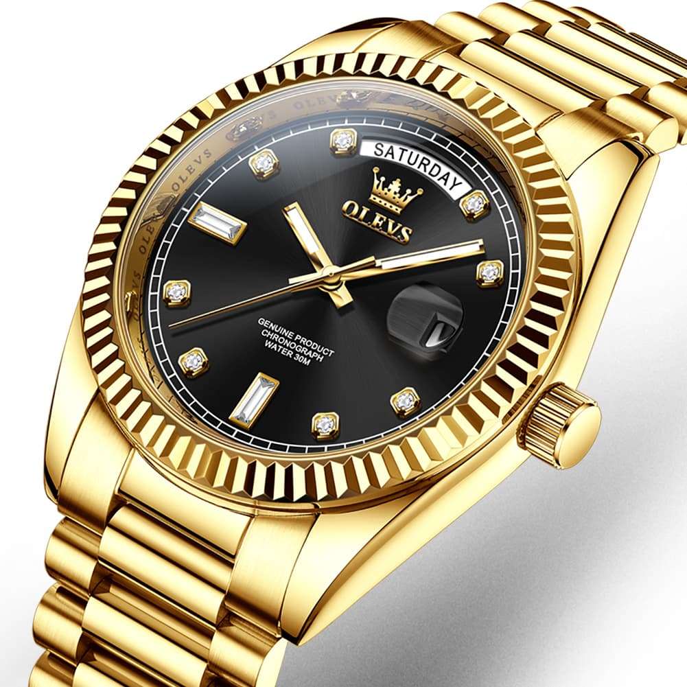 OLEVS 6736 Fluted Bezel Mechanical Watch for Men