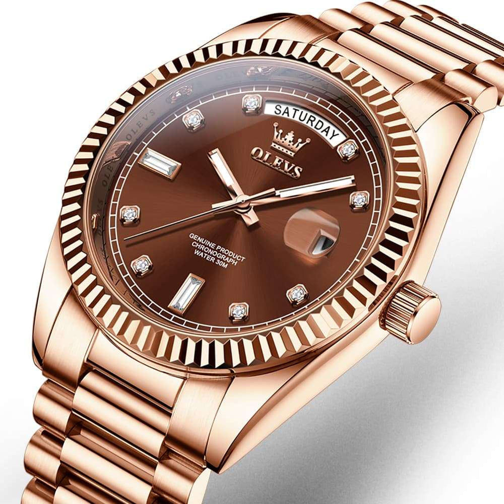 OLEVS 6736 Fluted Bezel Mechanical Watch for Men