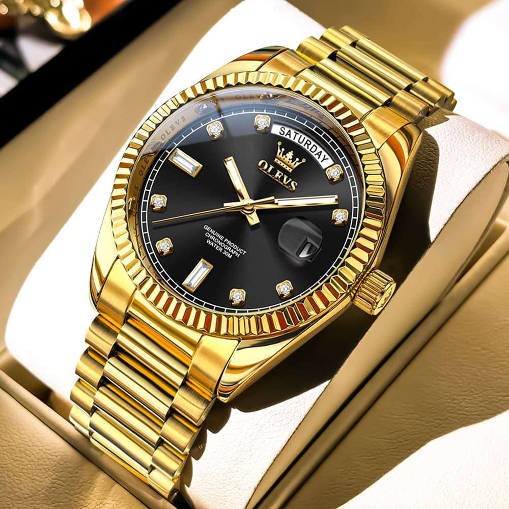 OLEVS 6736 Fluted Bezel Mechanical Watch for Men