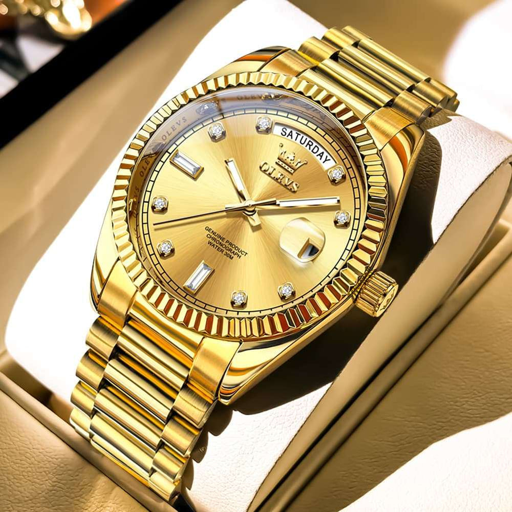 OLEVS 6736 Fluted Bezel Mechanical Watch for Men