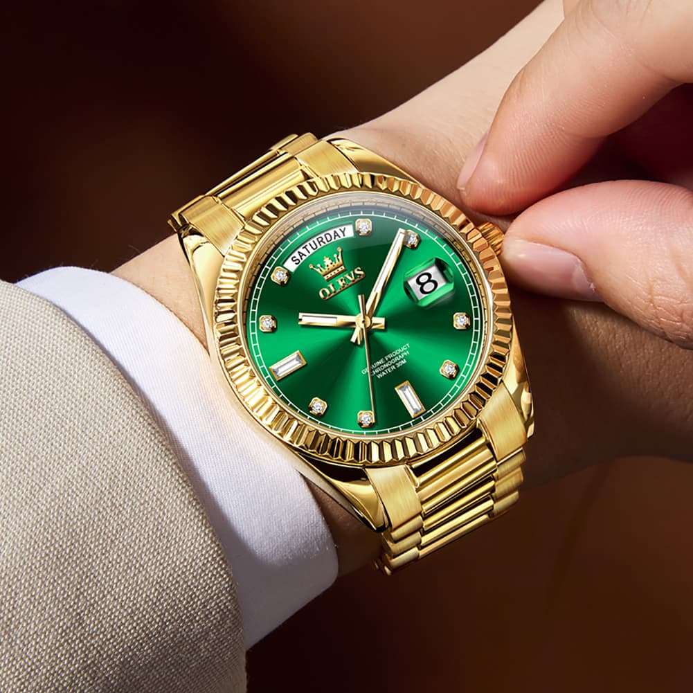OLEVS 6736 Fluted Bezel Mechanical Watch for Men