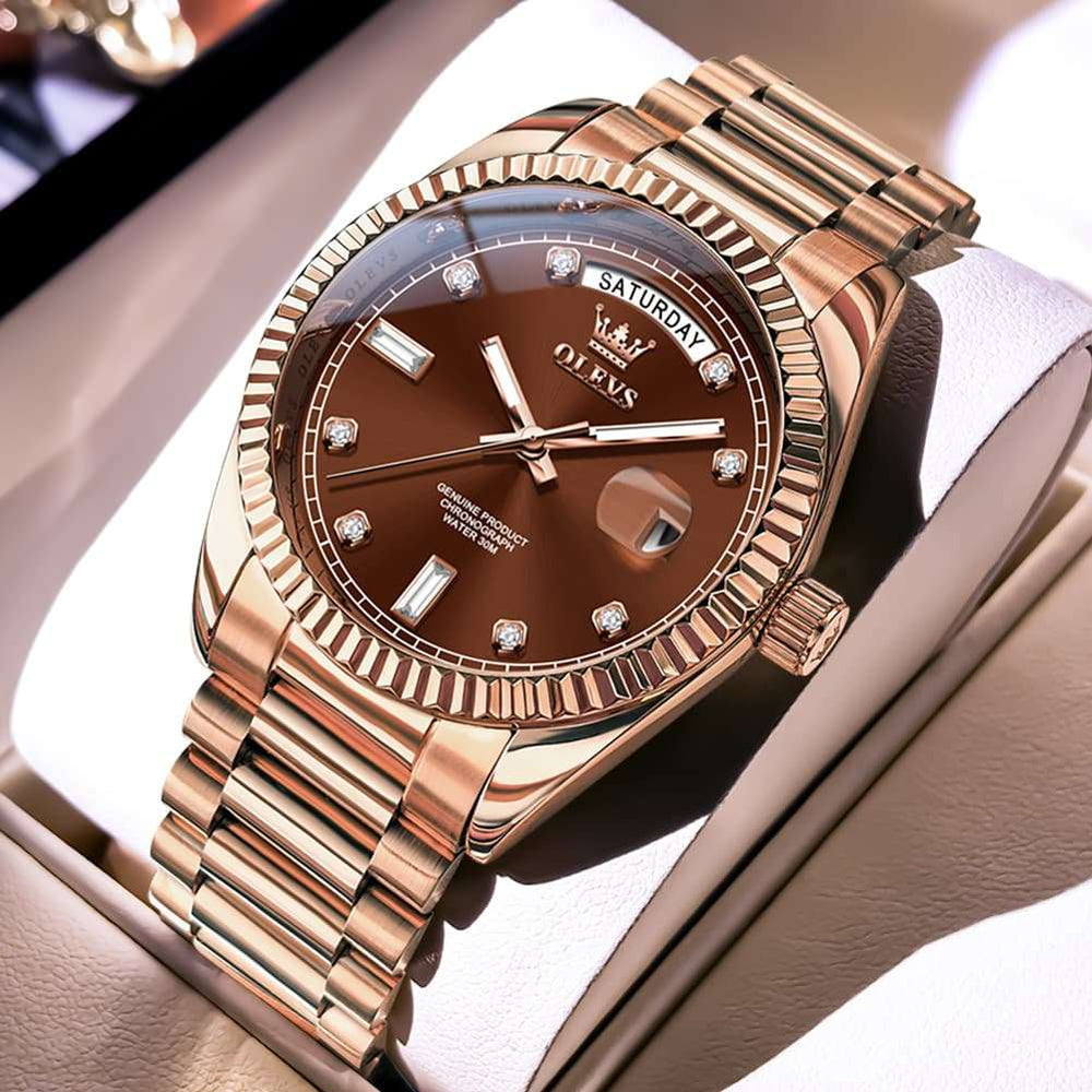 OLEVS 6736 Fluted Bezel Mechanical Watch for Men