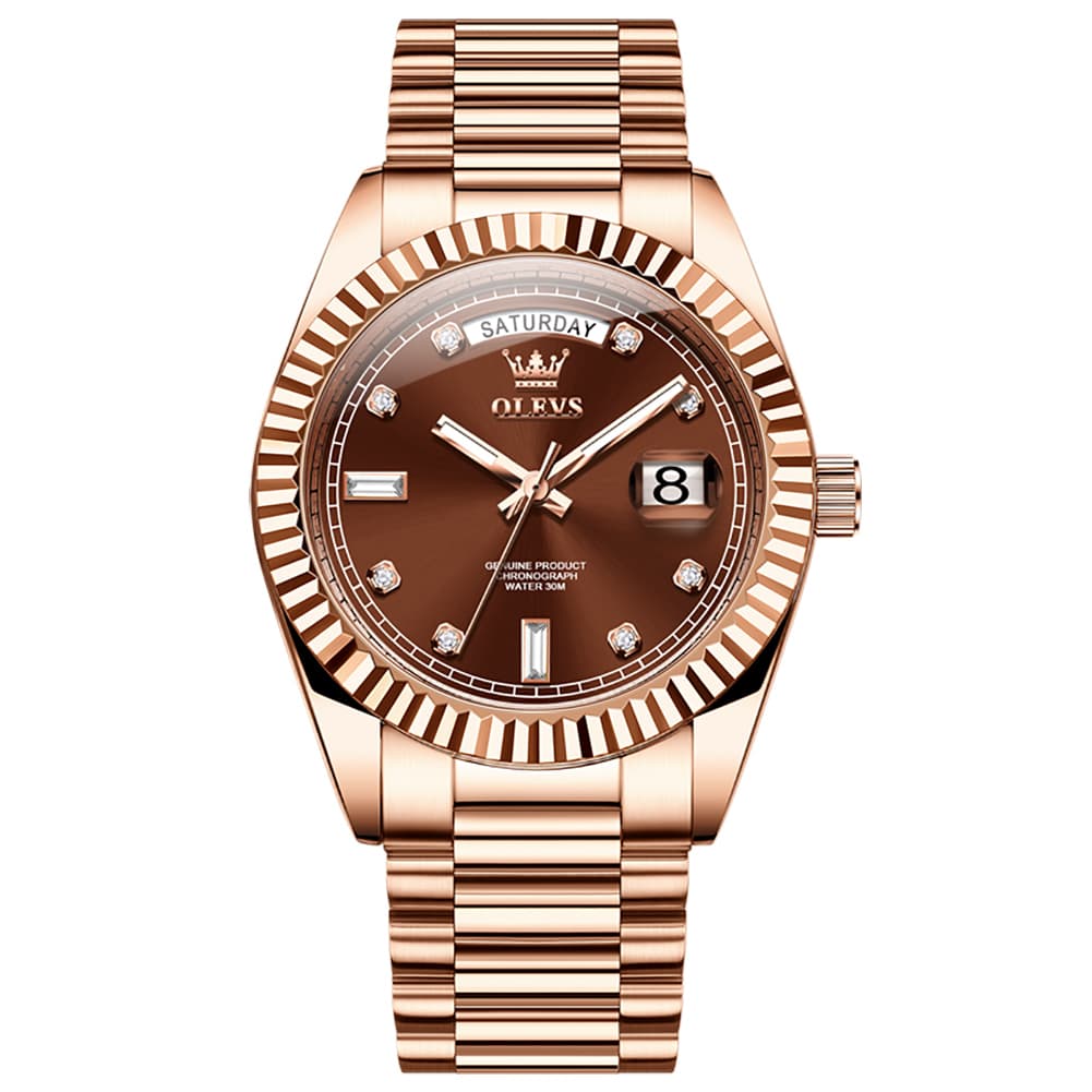 OLEVS 6736 Fluted Bezel Mechanical Watch for Men - Silver White Watch | Olevs Watch Store