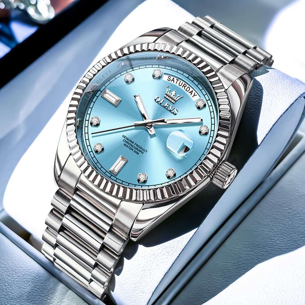 OLEVS 6736 Fluted Bezel Mechanical Watch for Men