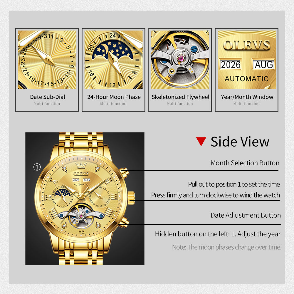 automatic watch feature overview - OLEVS 6763