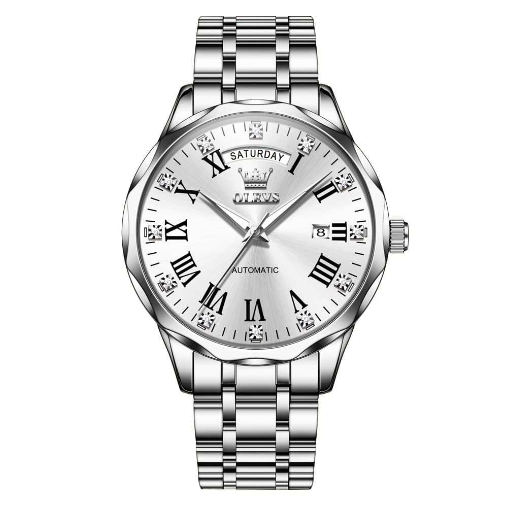 OLEVS 6780 Roman Numerals Day Date Mechanical Watch for Men - All Gold Watch | Olevs Watch Store