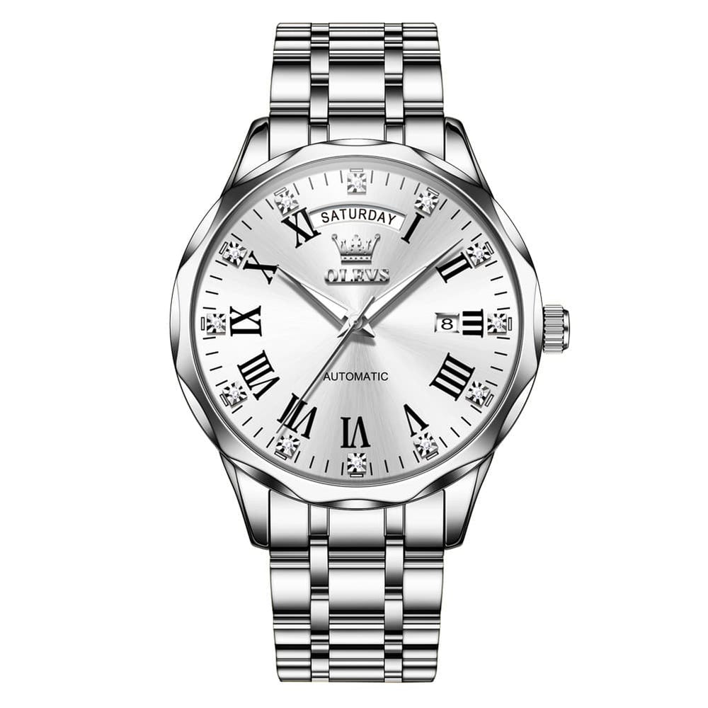 OLEVS 6780 Roman Numerals Day Date Mechanical Watch for Men - All Gold Watch | Olevs Watch Store