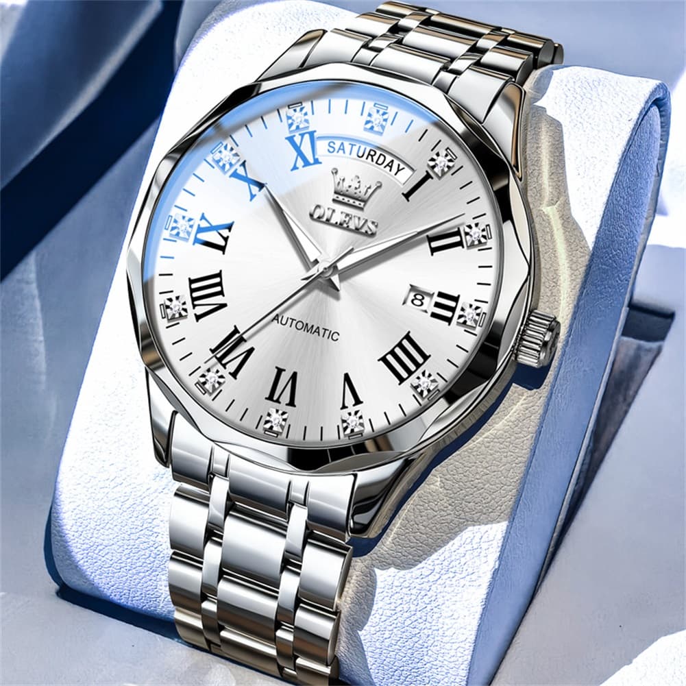 OLEVS 6780 Roman Numerals Day Date Mechanical Watch for Men - All Gold Watch | Olevs Watch Store