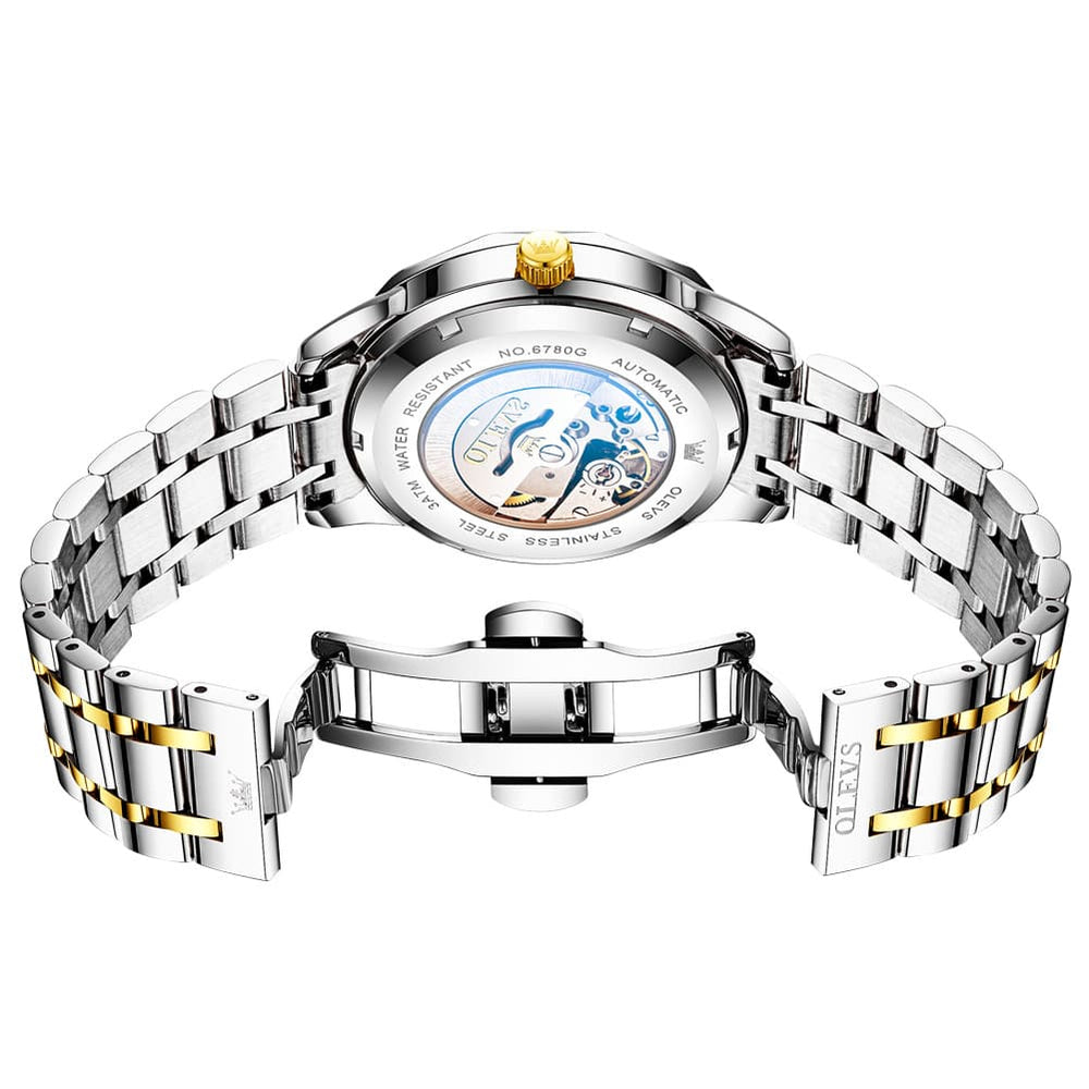 OLEVS 6780 Roman Numerals Day Date Mechanical Watch for Men - All Gold Watch | Olevs Watch Store