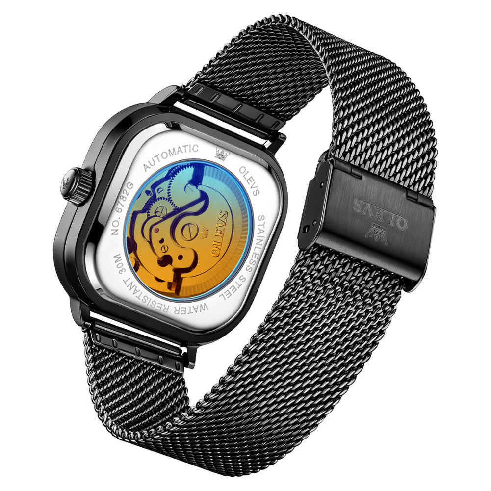 automatic movement exhibition caseback - OLEVS 6782