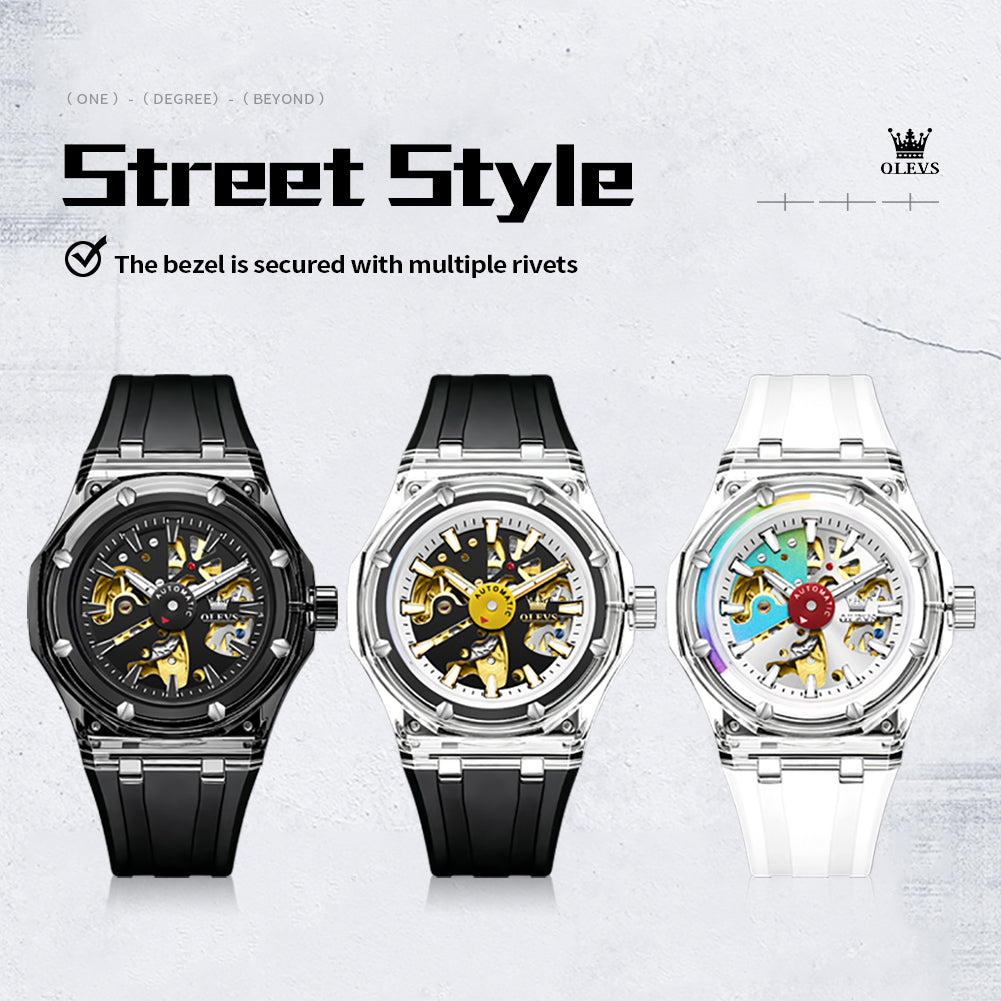 three color automatic watch collection - OLEVS 6788