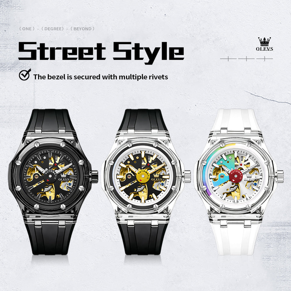 three color automatic watch collection - OLEVS 6788