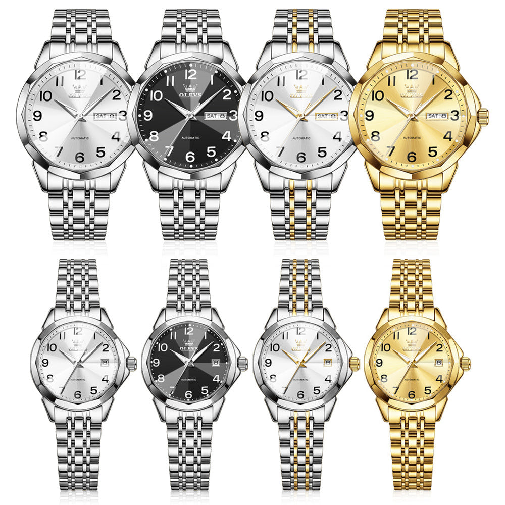 four matching automatic watch color pairs - OLEVS 6789