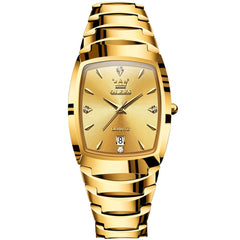 OLEVS 7006 Tungsten Steel Watch Tonneau Case Couple Diamond Accent Quartz Luxury Timepiece for Men and Women - Olevs Store
