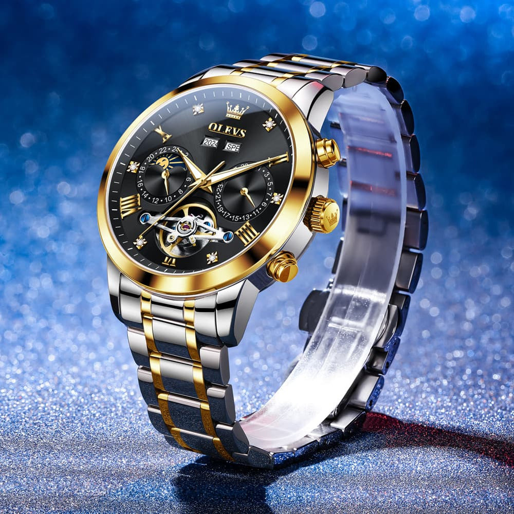 OLEVS 7029 Open Heart Automatic Mechanical Watch For Men - Silver White Watch | Olevs Watch Store