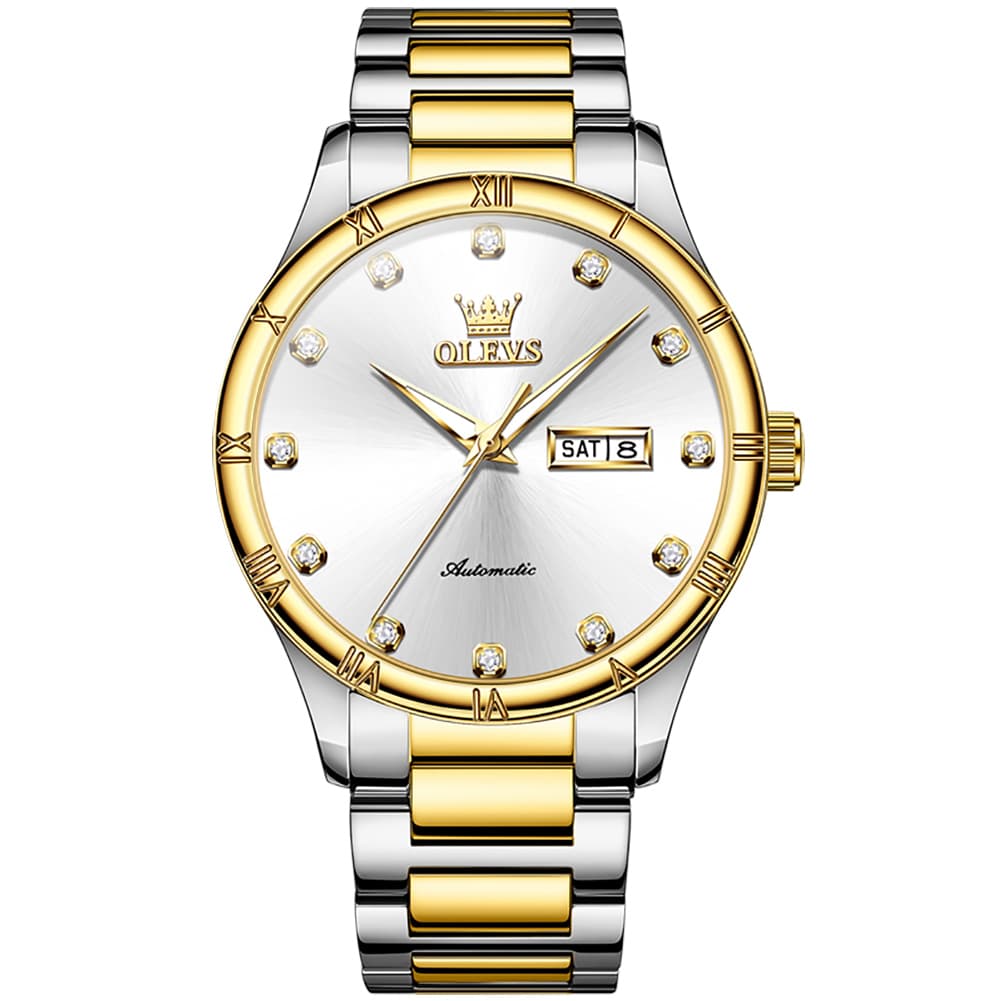 OLEVS 7030 Automatic Mechanical Dress Watch for Men - All Silver Watch | Olevs Watch Store